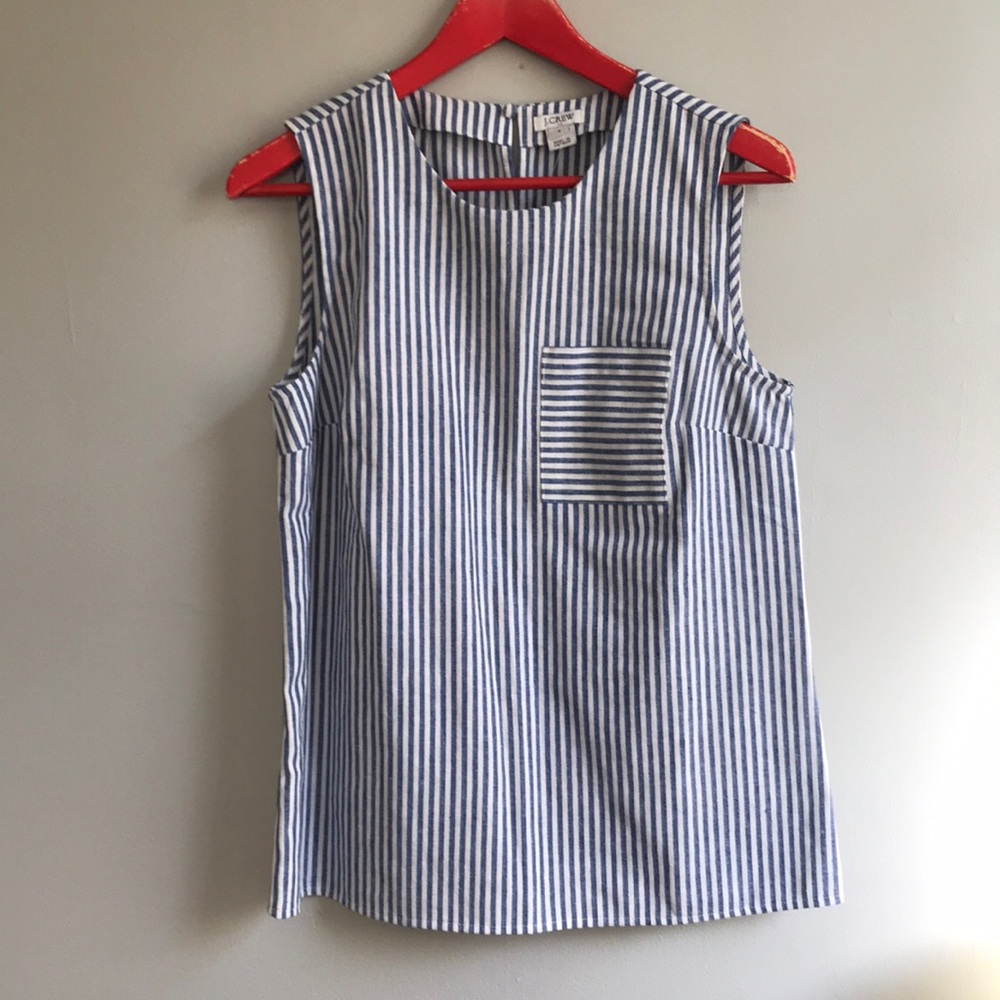 J Crew Striped shell tank (never worn)